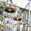 Guirlande lumineuse LED Bowl Galva Light Lumisky E27 1000 lm 10W IP64 blanc chaud L.6m rétro métallisé noir et gris galvanisé
