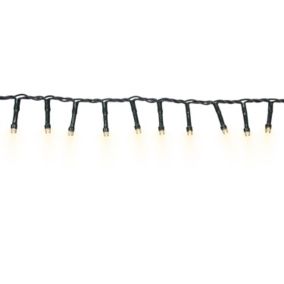 Guirlande lumineuse LED connectée intérieure et extérieure blanc chaud câble noir 8 fonctions 17,45 m