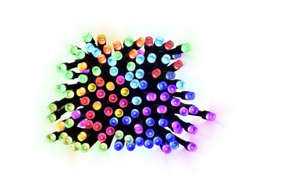 Guirlande lumineuse LED connectée intérieure et extérieure multicolore câble noir 6 fonctions 14,90 m