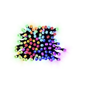 Guirlande lumineuse LED connectée intérieure et extérieure multicolore câble noir 6 fonctions 14,90 m