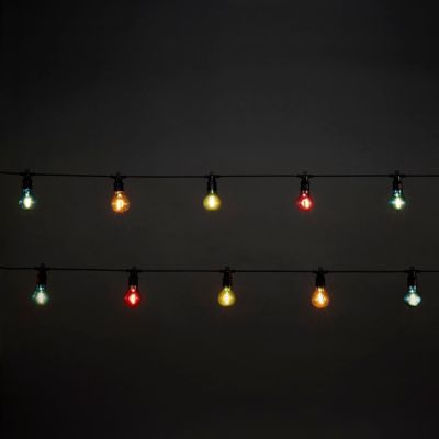 Guirlande lumineuse LED connectée intérieure et extérieure multicolore câble noir 8 fonctions 17,85 m décor ampoule