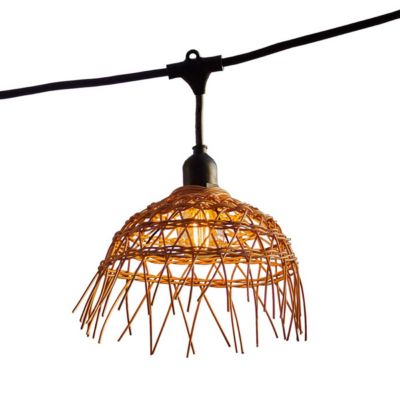 Guirlande lumineuse LED Hawaï Light Lumisky E27 10W IP64 blanc chaud L.6 m rotin tressé