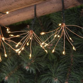 Guirlande lumineuse LED intégré Fireworks String Light Lumisky 0,06W IP44 blanc chaud L.4,2m festif effet bronze vert cuivré