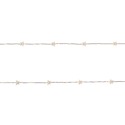 Guirlande lumineuse LED intérieure blanc chaud câble cuivre 1,82 m décor étoile