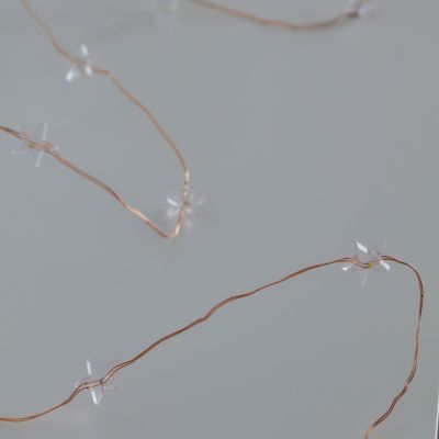Guirlande lumineuse LED intérieure blanc chaud câble cuivre 1,82 m décor étoile