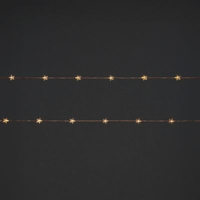 Guirlande lumineuse LED intérieure blanc chaud câble cuivre 1,82 m décor étoile