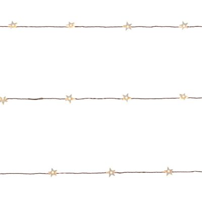 Guirlande lumineuse LED intérieure blanc chaud câble cuivre 8,22 m décor étoile