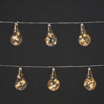Guirlande lumineuse LED intérieure blanc chaud câble transparent 1,65 m décor ampoule