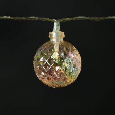 Guirlande lumineuse LED intérieure blanc chaud câble transparent 1,65 m décor boule