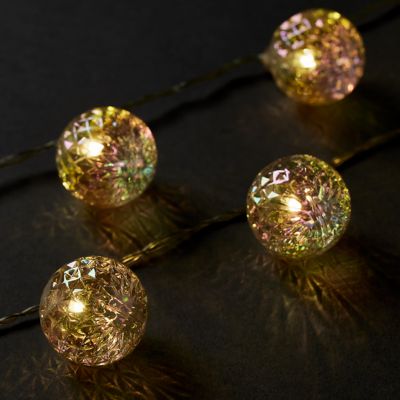Guirlande lumineuse LED intérieure blanc chaud câble transparent 1,65 m décor boule