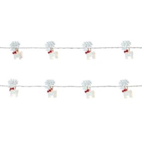 Guirlande lumineuse LED intérieure blanc chaud câble transparent 1,65 m décor renne en bois