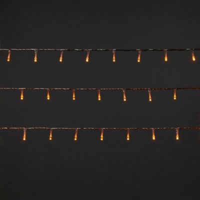Guirlande lumineuse LED intérieure blanc chaud câble transparent 8 fonctions 11 m