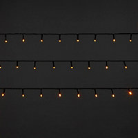 Guirlande lumineuse LED intérieure blanc chaud câble vert 8 fonctions 11 m