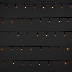 Guirlande lumineuse LED intérieure blanc chaud câble vert 8 fonctions 55 m
