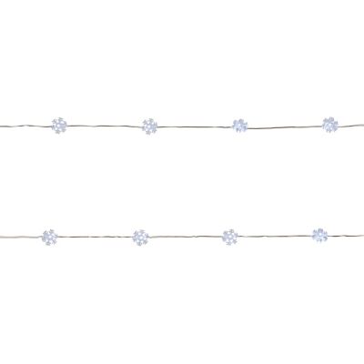 Guirlande lumineuse LED intérieure blanc froid câble argenté 1,8 m décor flocon