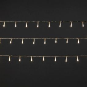 Guirlande lumineuse LED intérieure blanc froid câble transparent 8 fonctions 11 m