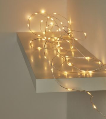 Guirlande lumineuse LED intérieure blanc froid et blanc chaud câble argenté 12 fonctions 26,42 m