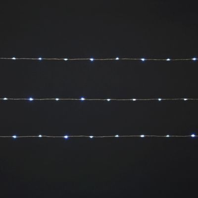 Guirlande lumineuse LED intérieure blanc froid et blanc chaud câble argenté 12 fonctions 26,42 m