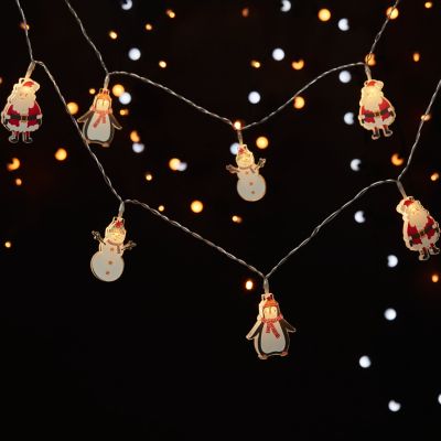 Guirlande lumineuse LED intérieure blanc froid et blanc chaud câble transparent 3,15 m décor personnage