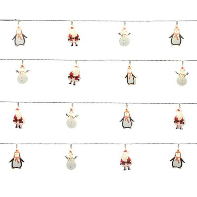 Guirlande lumineuse LED intérieure blanc froid et blanc chaud câble transparent 3,15 m décor personnage