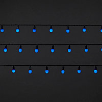 Guirlande lumineuse LED intérieure bleu câble vert 8 fonctions 36 m