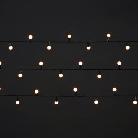 Guirlande lumineuse LED intérieure et extérieure blanc chaud câble vert 8 fonctions 25,1 m décor boule