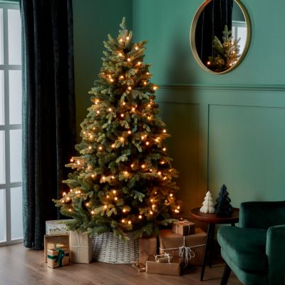 Guirlande lumineuse LED intérieure et extérieure blanc chaud câble vert 8 fonctions 25,12 m décor boule