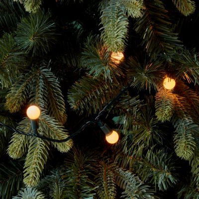 Guirlande lumineuse LED intérieure et extérieure blanc chaud câble vert 8 fonctions 25,12 m décor boule