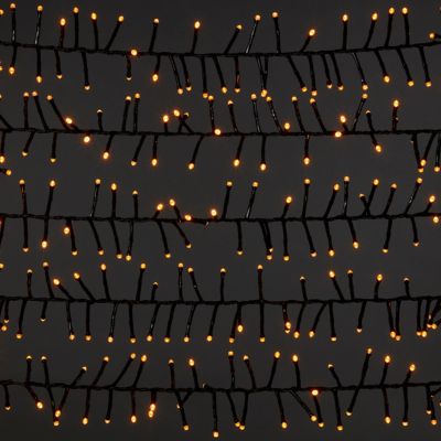 Guirlande lumineuse LED intérieure et extérieure blanc chaud câble vert 8 fonctions 37,5 m