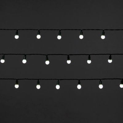 Guirlande lumineuse LED intérieure et extérieure blanc froid câble vert 8 fonctions 13,52 m décor boule