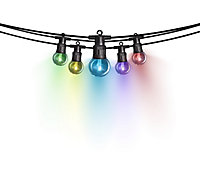 Guirlande lumineuse LED intérieure et extérieure multicolore câble noir 8 fonctions 9,50 m décor ampoule
