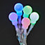Guirlande lumineuse LED intérieure et extérieure multicolore câble transparent 9 m décor petite boule