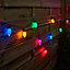 Guirlande lumineuse LED intérieure et extérieure multicolore câble vert 18 m décor ampoule