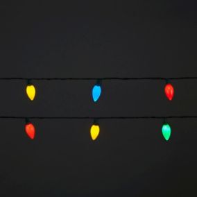Guirlande lumineuse LED intérieure et extérieure multicolore câble vert 18 m décor ampoule