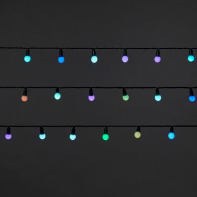 Guirlande lumineuse LED intérieure et extérieure multicolore câble vert 25,12 m décor boule