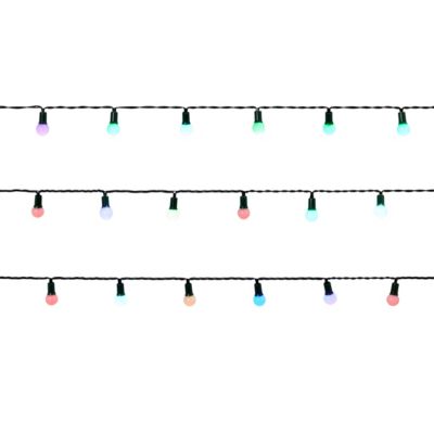 Guirlande lumineuse LED intérieure et extérieure multicolore câble vert 25,12 m décor boule
