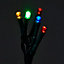 Guirlande lumineuse LED intérieure et extérieure multicolore câble vert 8 fonctions 12,2 m