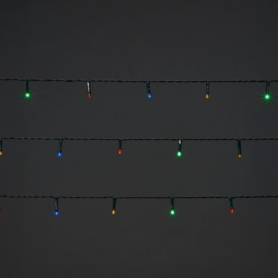 Guirlande lumineuse LED intérieure et extérieure multicolore câble vert 8 fonctions 24,2 m