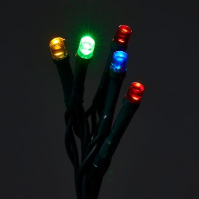 Guirlande lumineuse LED intérieure et extérieure multicolore câble vert 8 fonctions 24,2 m