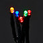 Guirlande lumineuse LED intérieure et extérieure multicolore câble vert 8 fonctions 37,5 m
