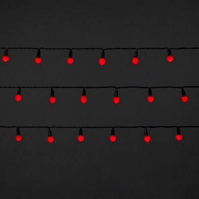 Guirlande lumineuse LED intérieure et extérieure rouge câble vert 8  fonctions 25,12 m décor ampoule