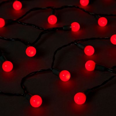 Guirlande lumineuse LED intérieure et extérieure rouge câble vert 8  fonctions 25,12 m décor ampoule