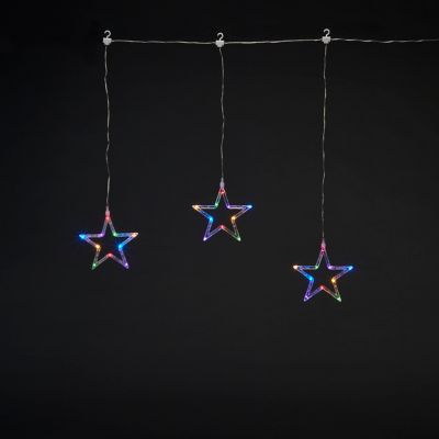 Guirlande lumineuse LED intérieure multicolore câble transparent 1,6 m décor étoile