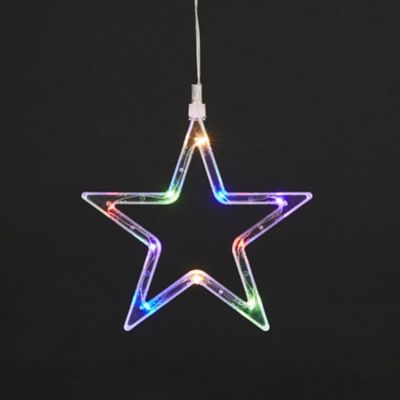 Guirlande lumineuse LED intérieure multicolore câble transparent 1,6 m décor étoile
