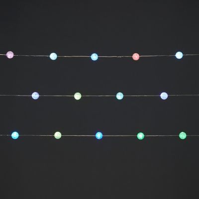 Guirlande lumineuse LED intérieure multicolore câble transparent 7,9 m décor boule