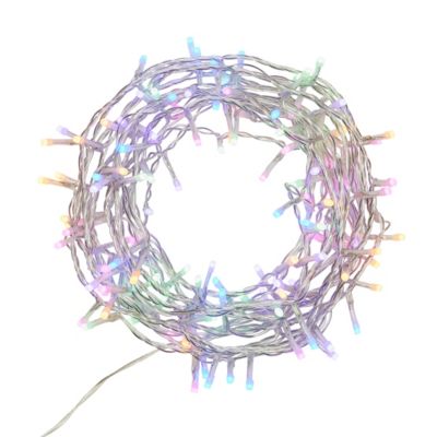 Guirlande lumineuse LED intérieure multicolore câble transparent 8 fonctions 11,14 m