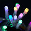 Guirlande lumineuse LED intérieure multicolore câble transparent 8 fonctions 11,14 m