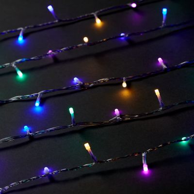 Guirlande lumineuse LED intérieure multicolore câble transparent 8 fonctions 11,14 m