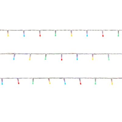 Guirlande lumineuse LED intérieure multicolore câble transparent 8 fonctions 11 m