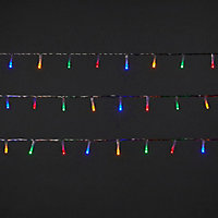 Guirlande lumineuse LED intérieure multicolore câble transparent 8 fonctions 11 m